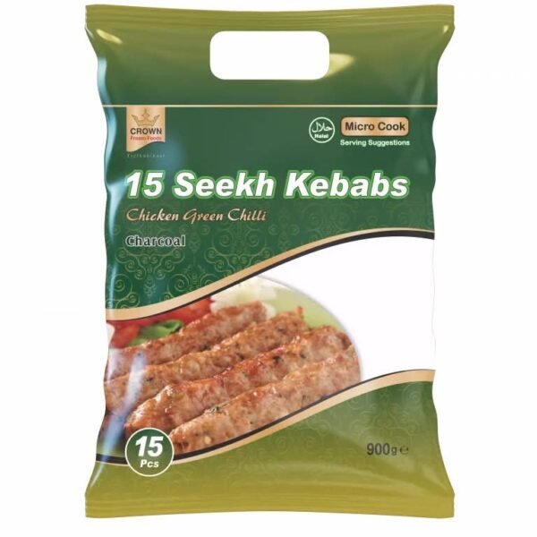 Crown 15 Chicken Seekh Kebab With Chilli 900g