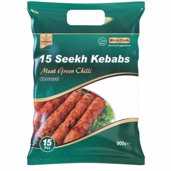 Crown 15 Meat Seekh Kebabs With Green Chilli 900g